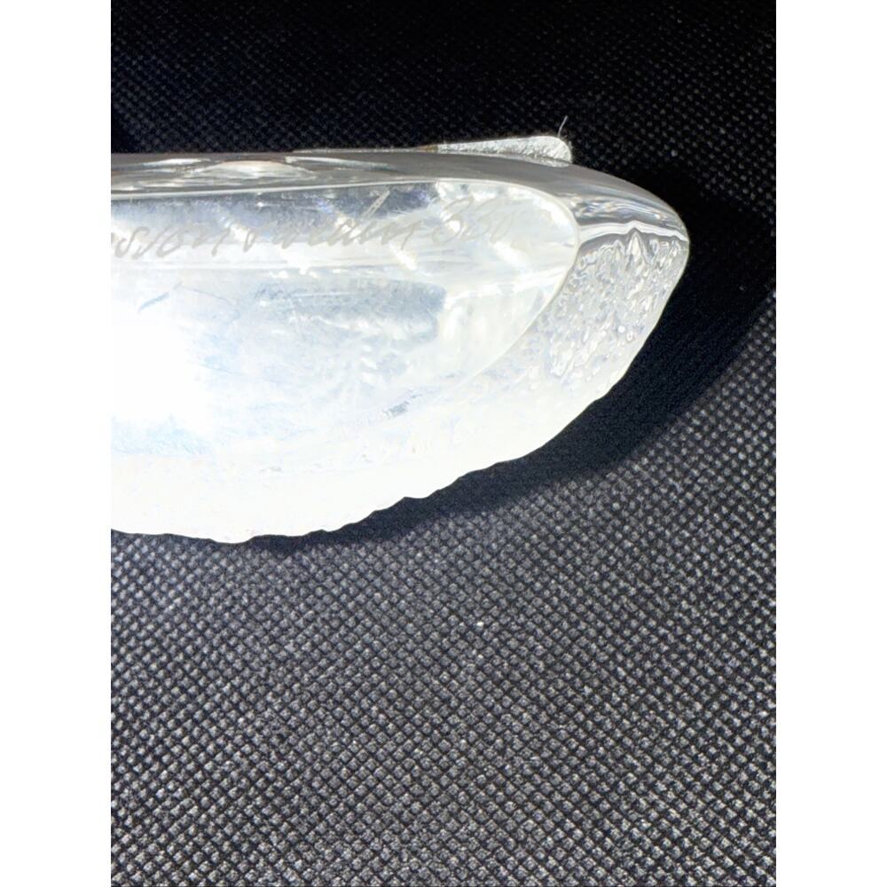 Vintage Mats Jonasson Owl Crystal Paperweight Sweden Original Sticker Signed - Picture 3 of 5